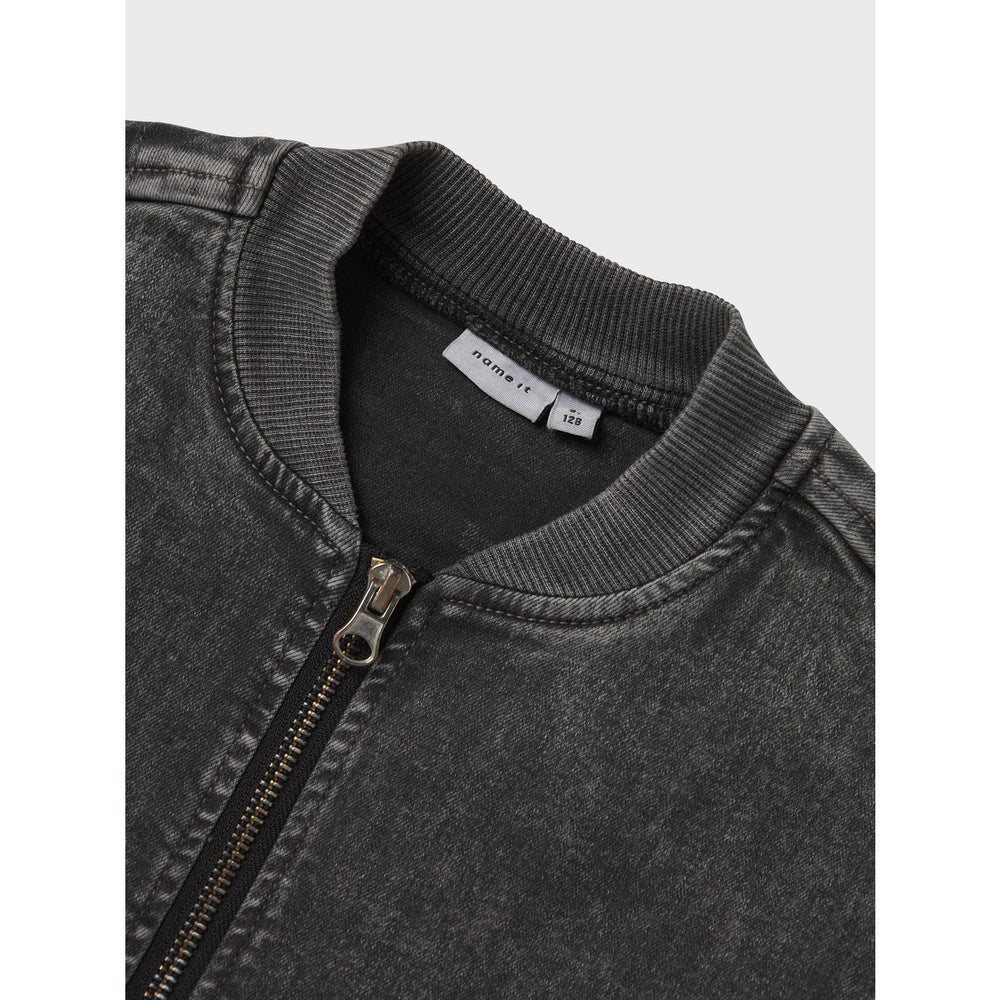 Køb Name It Dark Grey Denim Luna Denim Bomber Jakke