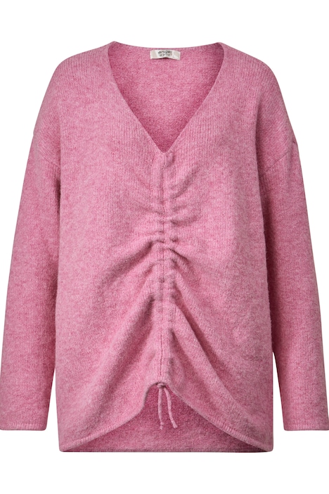 Pullover mit Raffung im Vorderteil