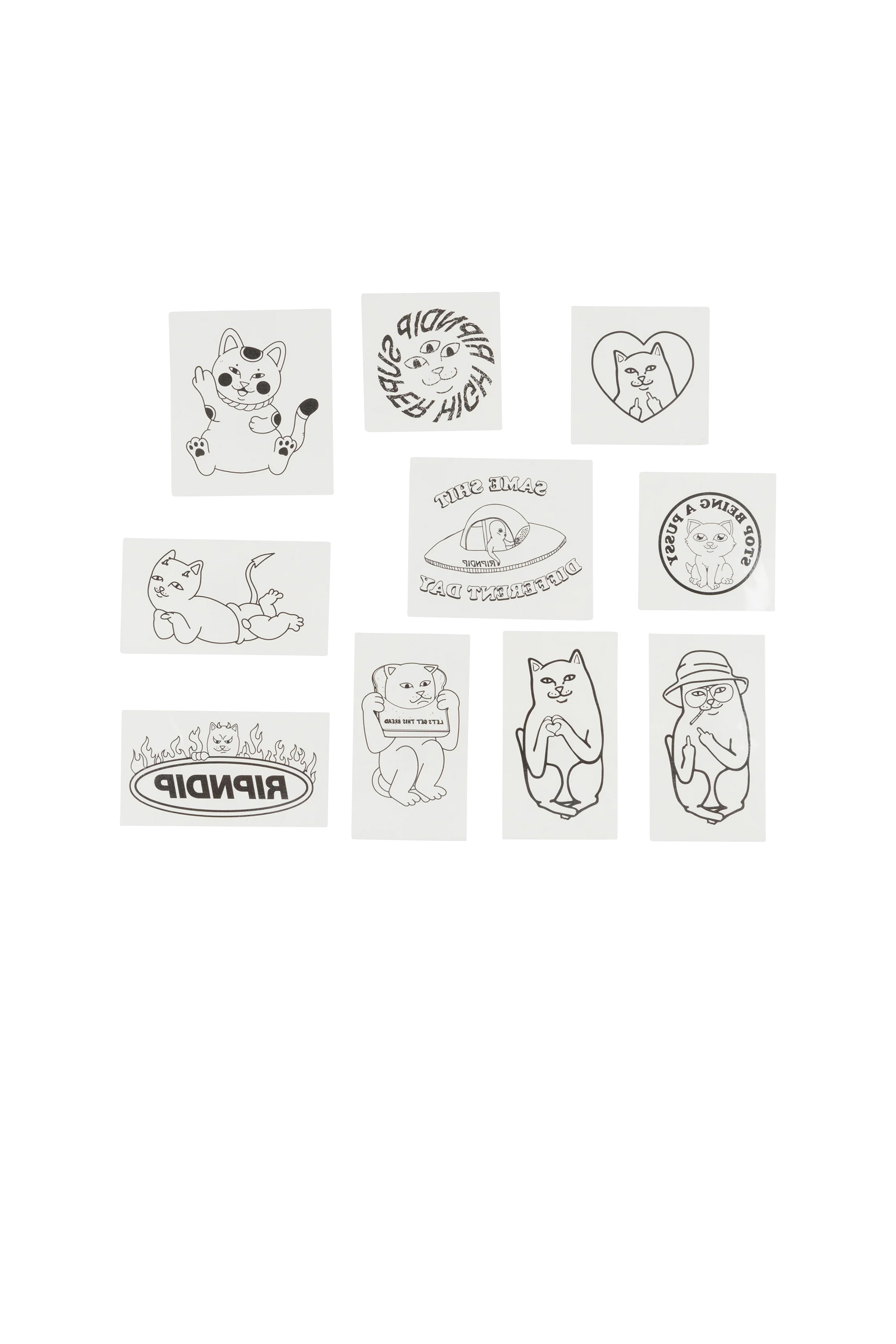 RIPNDIP Planche de tatouages Field Of Nerms Temps Tattoo Pack Noir