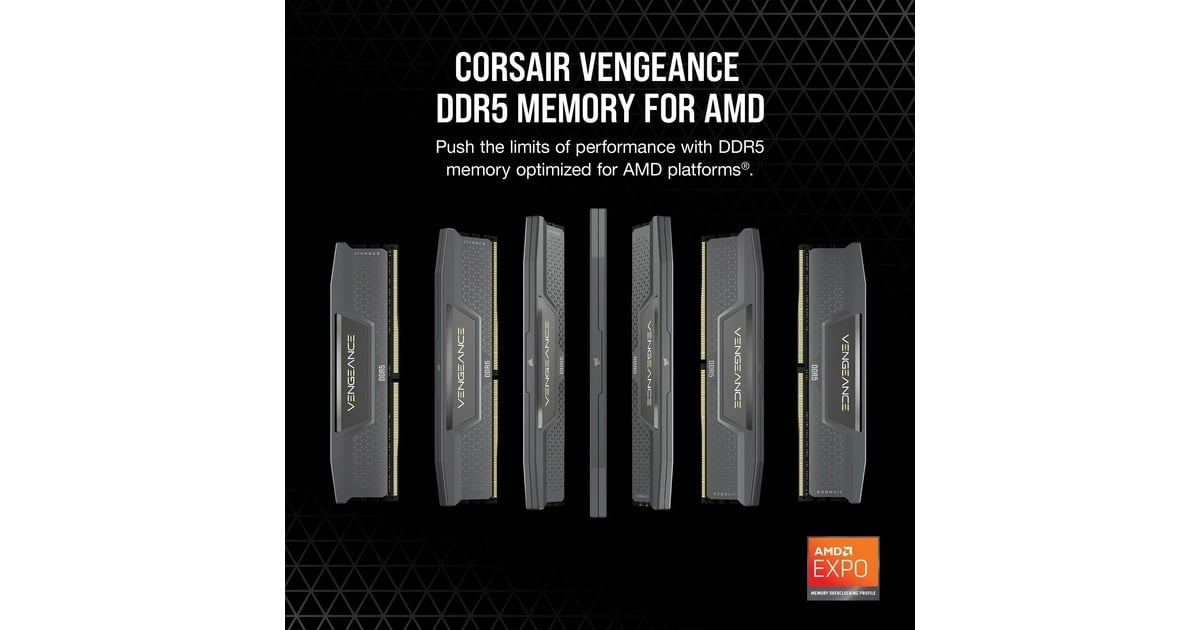Corsair32 GB DDR5-6000 (2x 16 GB) Kit werkgeheugen  (Grijs, CMK32GX5M2B6000Z30, Vengeance, EXPO)