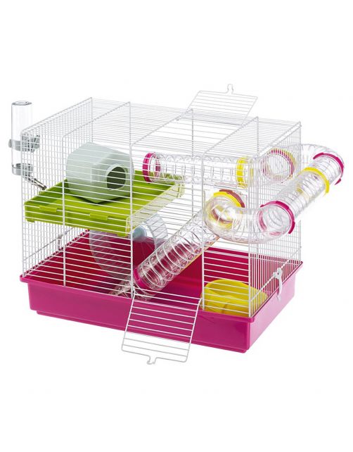 Ferplast Hamsterkooi Laura - Dierenverblijf - 46x29.5x37.5 cm Roze