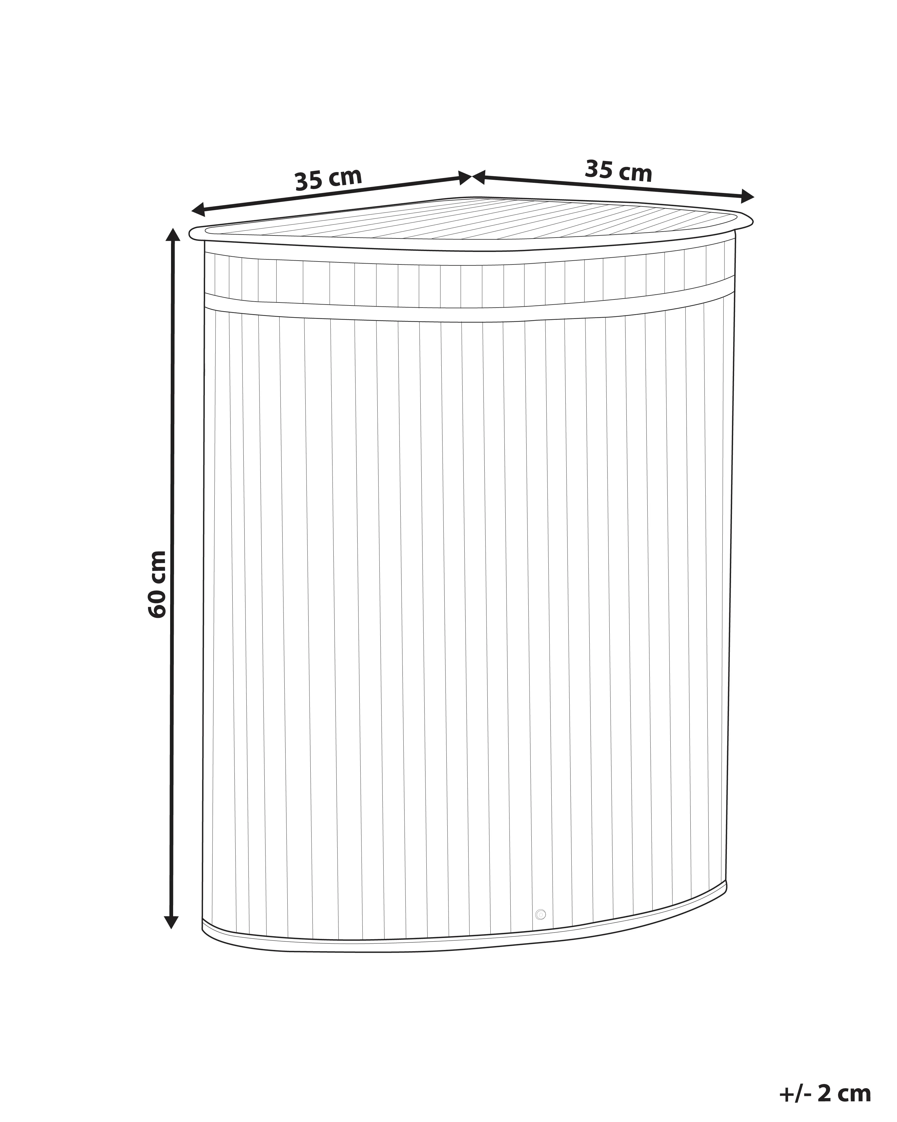 Mand BADULLA Bamboehout Lichtbruin 57 L
