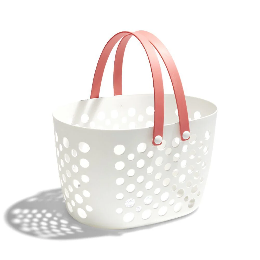 Panier de rangement plastique blanc ajouré 31x21xH19cm - 3 modèles