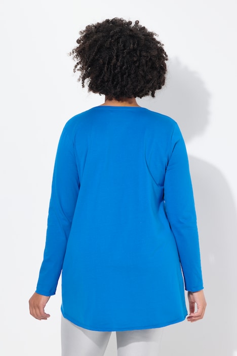 T-Shirt, A-Linie, Metallic-Print, Langarm
