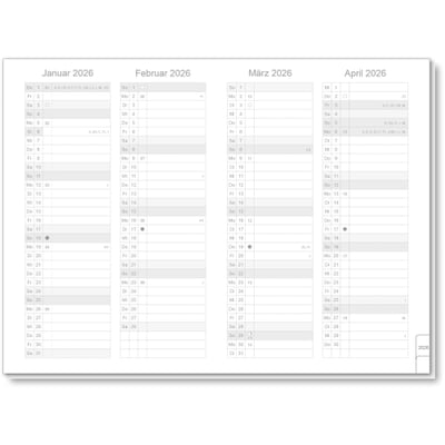 X47 Monatskalender 2026, A6