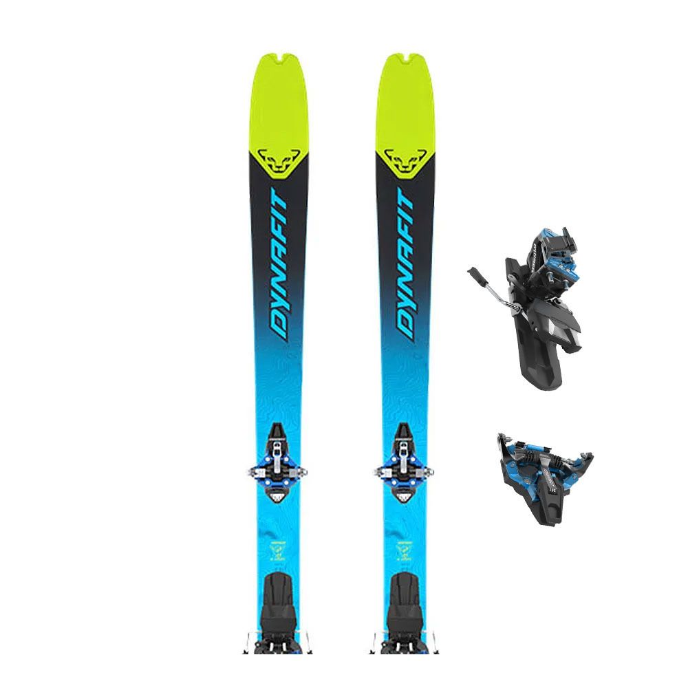 Dynafit SEVEN SUMMITS+ + RADICAL LONG TRAVEL - Pack skis randonné + Fixations + Peaux Homme lime yellow/black