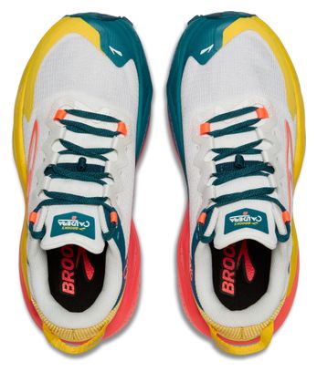 Chaussures Trail Brooks Caldera 8 Blanc/Jaune/Corail Femme