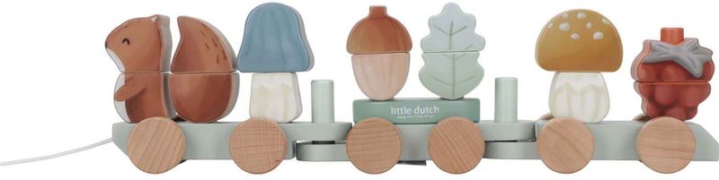 Little Dutch - Blokkentrein Eekhoorn - Speelgoed - Multikleur - FSC