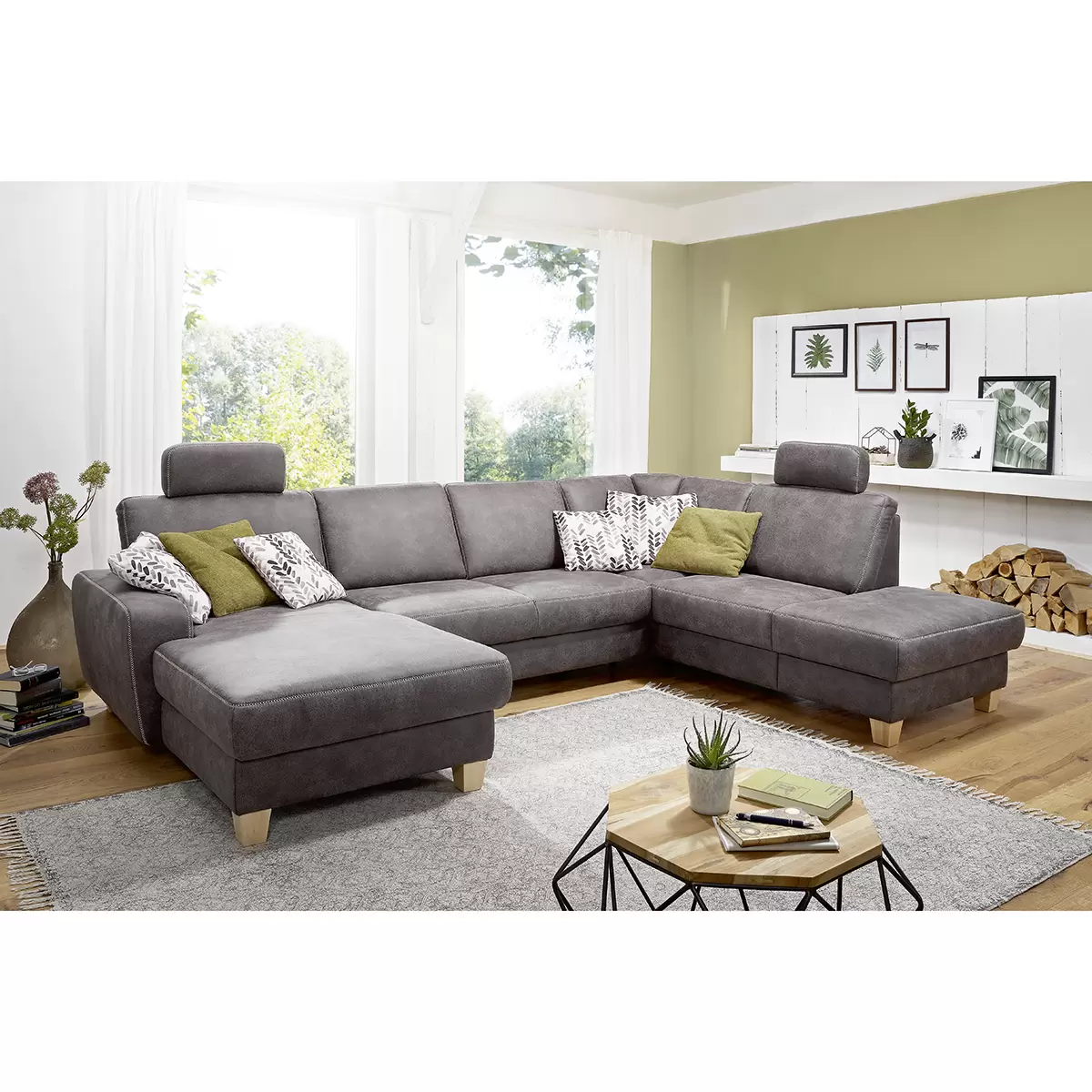 Wohnlandschaft Visconti 252 x 120 Anthrazit