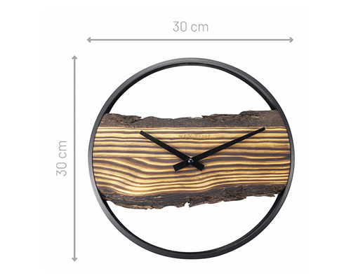 Wandklok Forest Large hout metaal Ø 30 cm