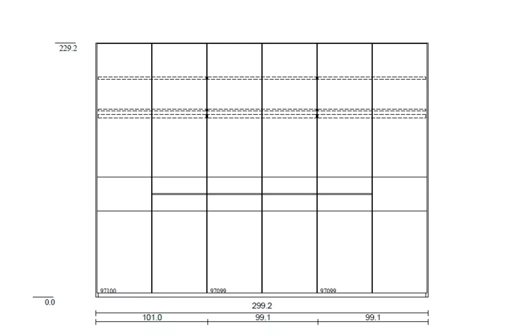 Kleiderschrank Madiva 300 x 230 cm
