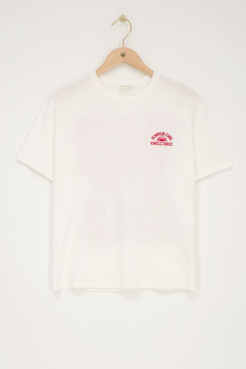 Wit T-shirt met rode print