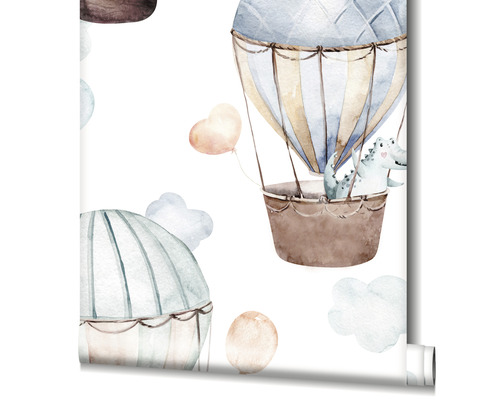 Vliesbehang 97606 Heteluchtballon wit