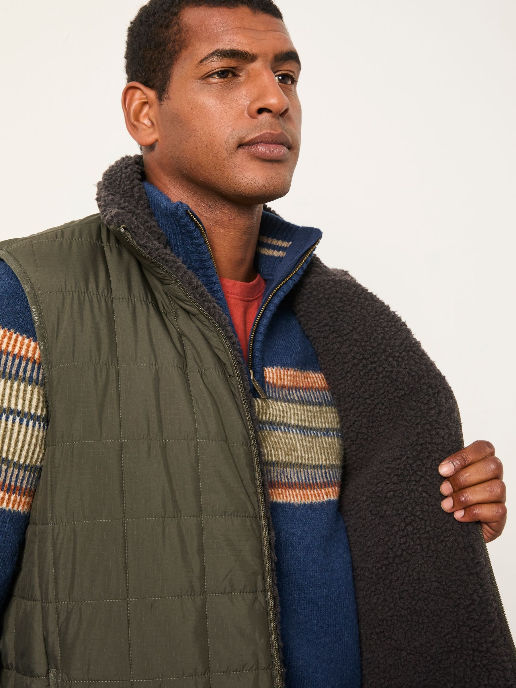 Kakigroen - FatFace 2 in 1 omkeerbare bodywarmer