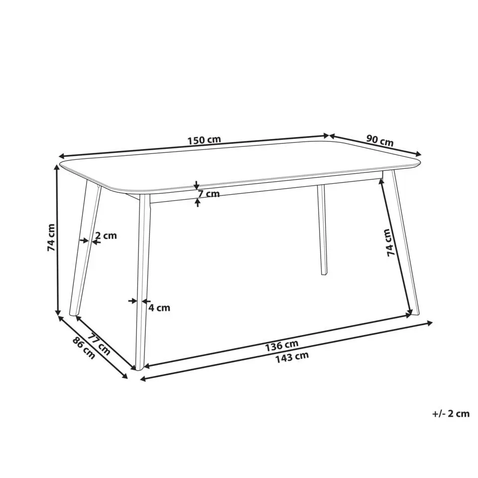 EPHRATA - Eettafel - Donkere houtkleur - 90 x 150 cm - MDF