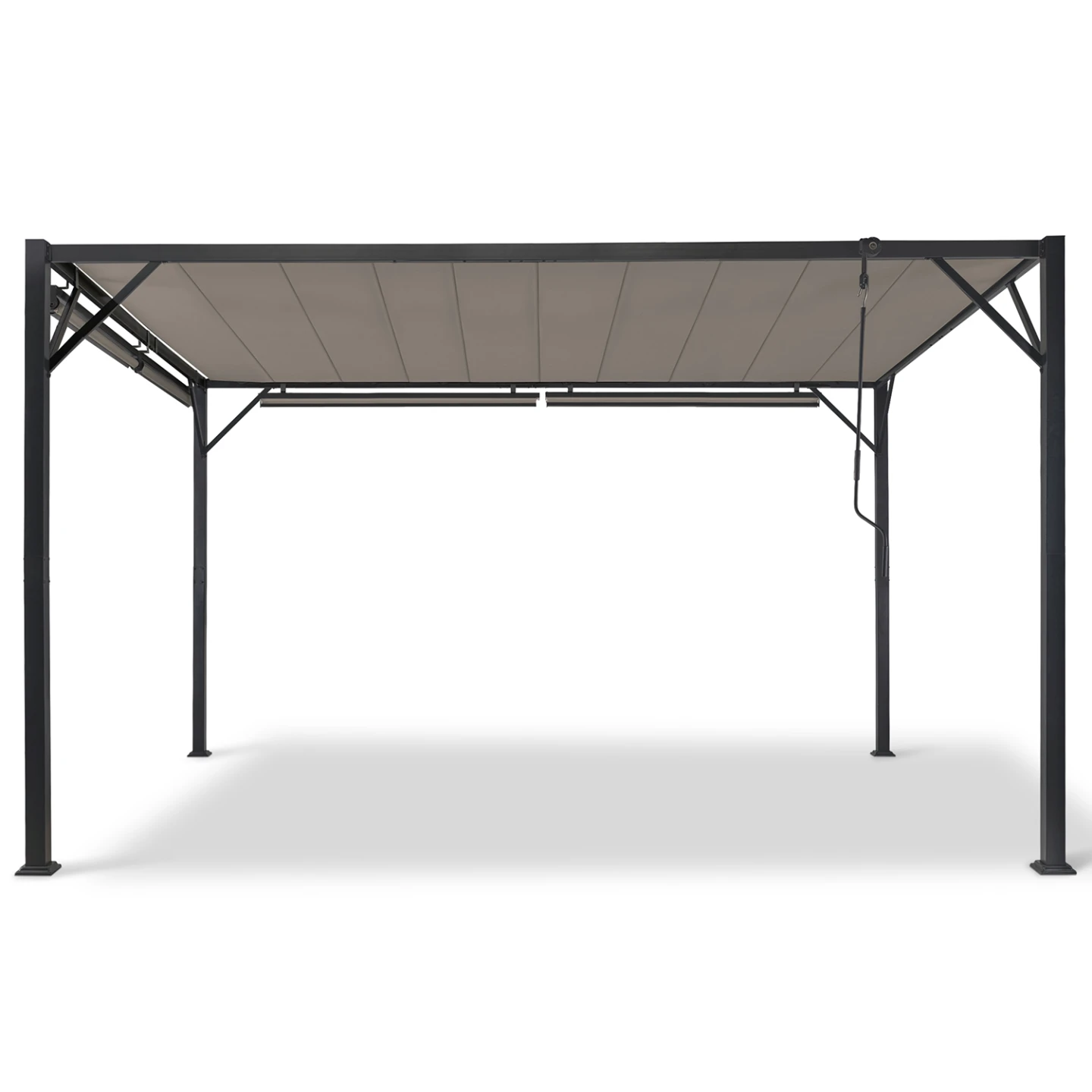 Pergola édition luxe lames orientables 3x4 M et 4 stores taupe