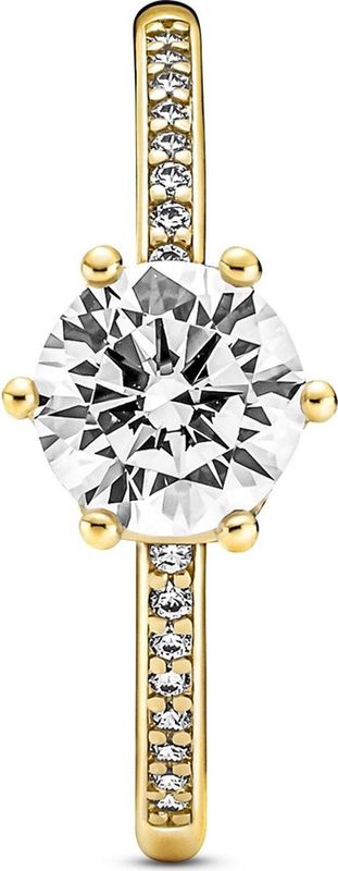 Pandora - Passions Sparkling Kroon - Ring - 14-karaats Verguld - Helder Zirkonia