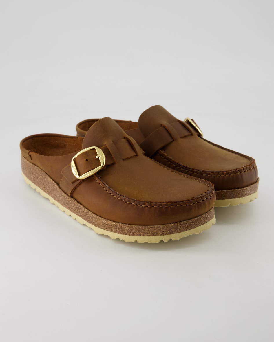 Birkenstock Buckley Leoi Pantoletten in Braun