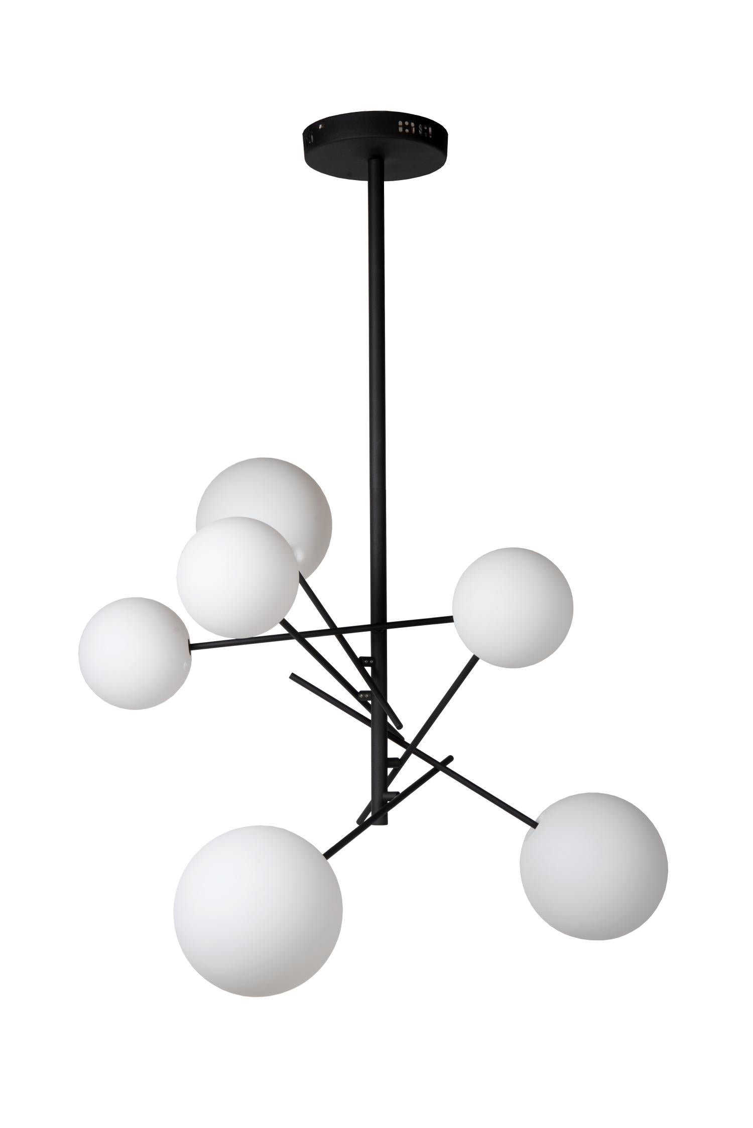Alara 6 cluster hanglamp zwart