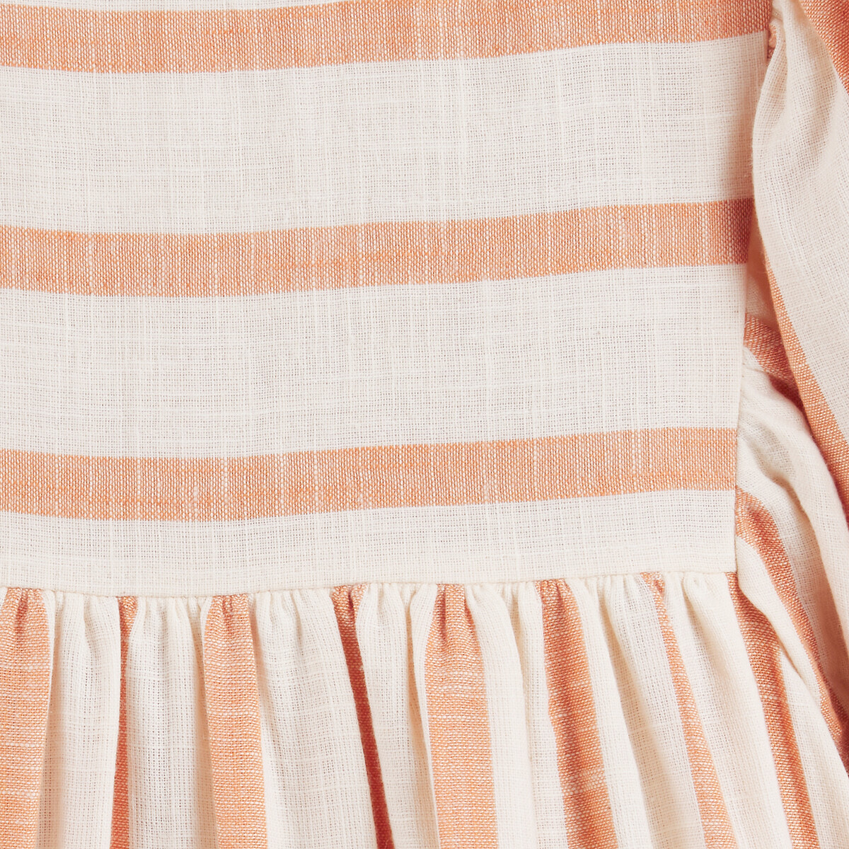 COLEÇÃO LA REDOUTE<br>Vestido listrado evasê com mangas curtas