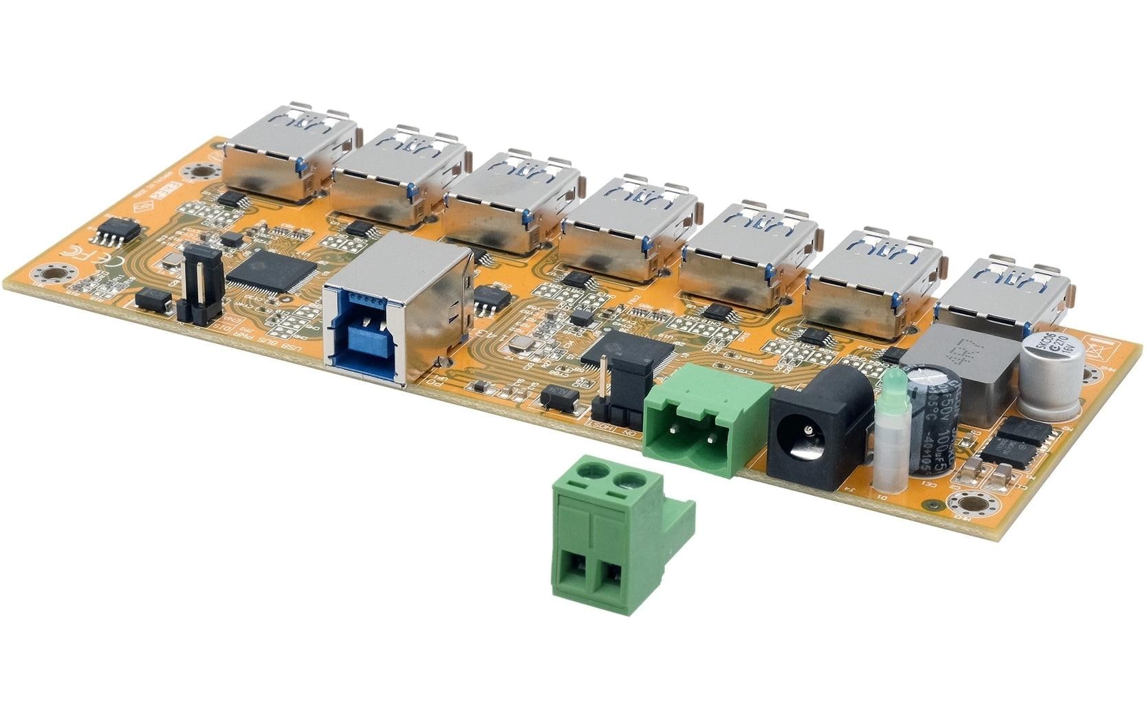 USB-Hub EX-1188HMS-3-PL<br>7-Port USB 3.2 Gen 1 HUB-Platine mit 15KV ESD Überspannungsschutz