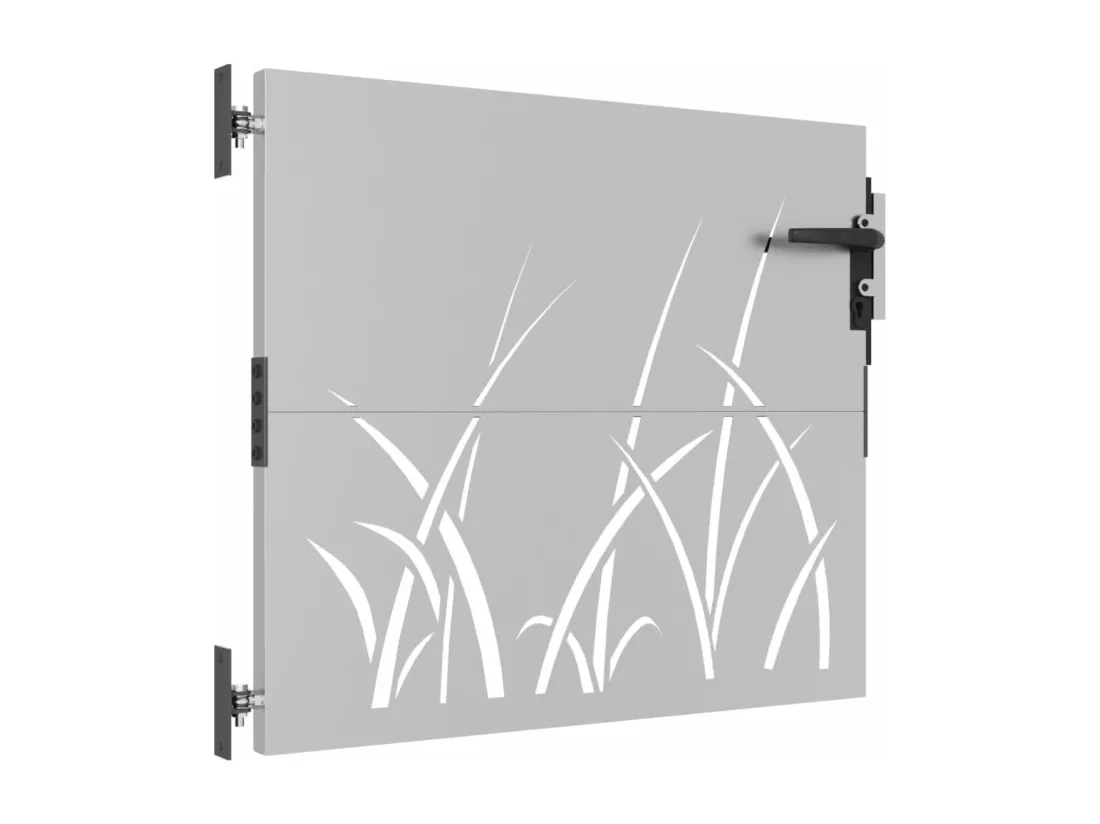 Portail de jardin 85x100 cm acier corten conception d'herbe