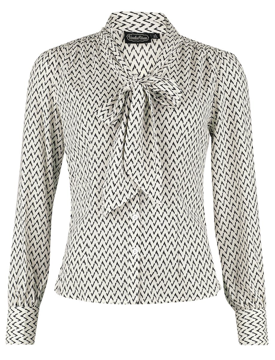 Crepe Bow Long Sleeve Blouse | Voodoo Vixen Chemisier