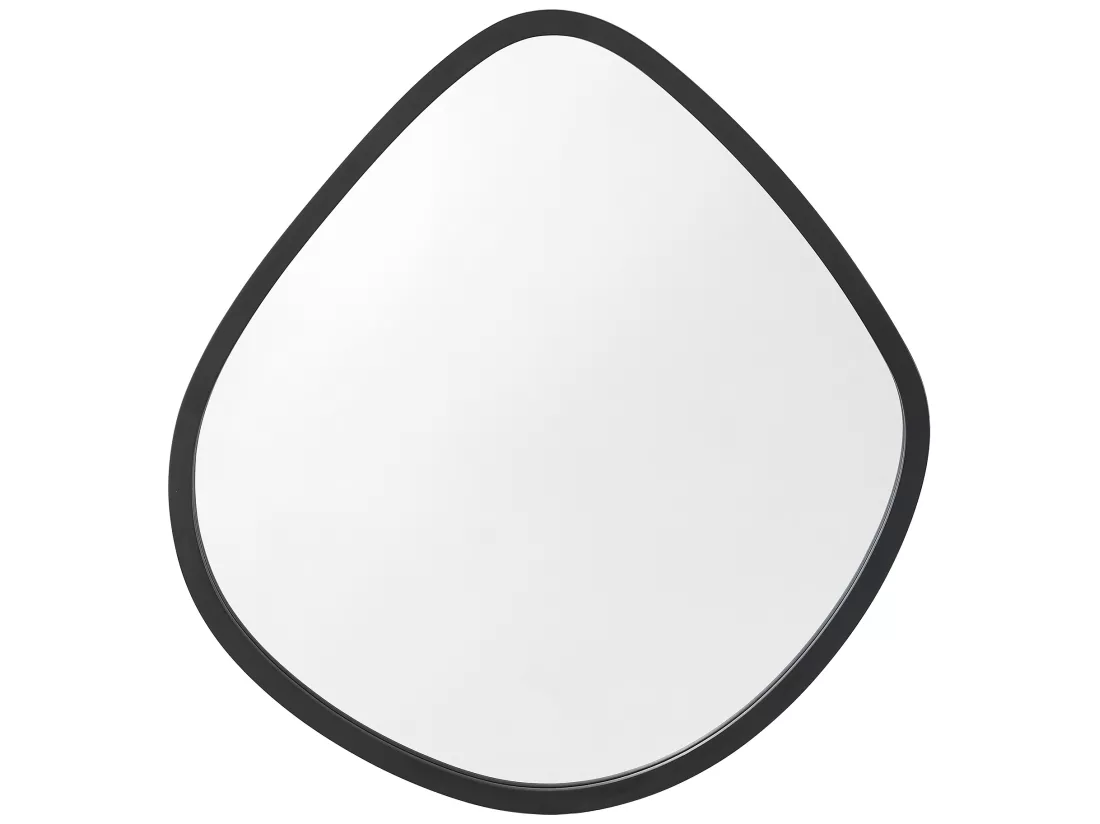 Miroir mural Galatone forme arrondie 64 x 60 cm noir mat [en.casa]