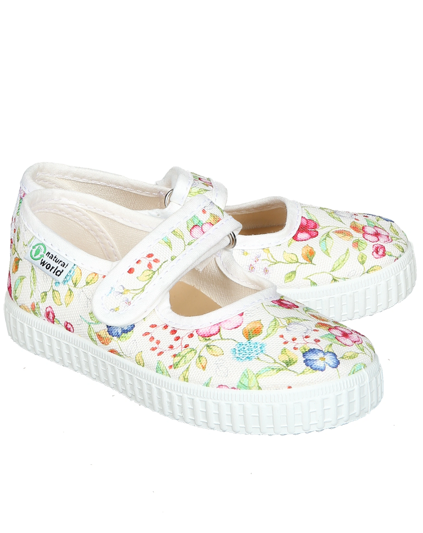 Canvas-Spangenschuhe FLOR MULTI in weiß