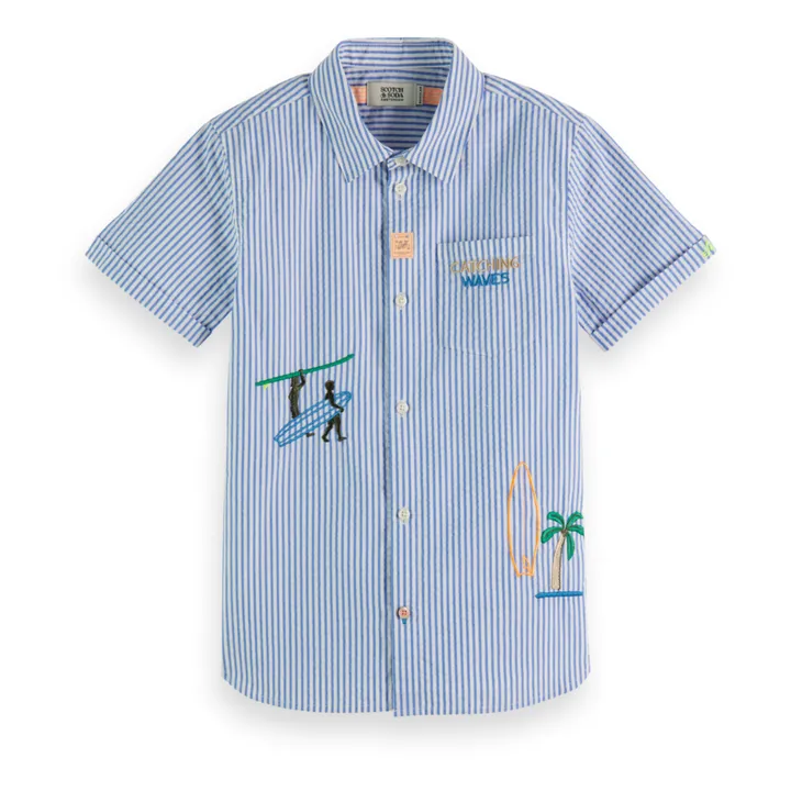 Scotch & Soda Chemisette Rayée Surf | Bleu