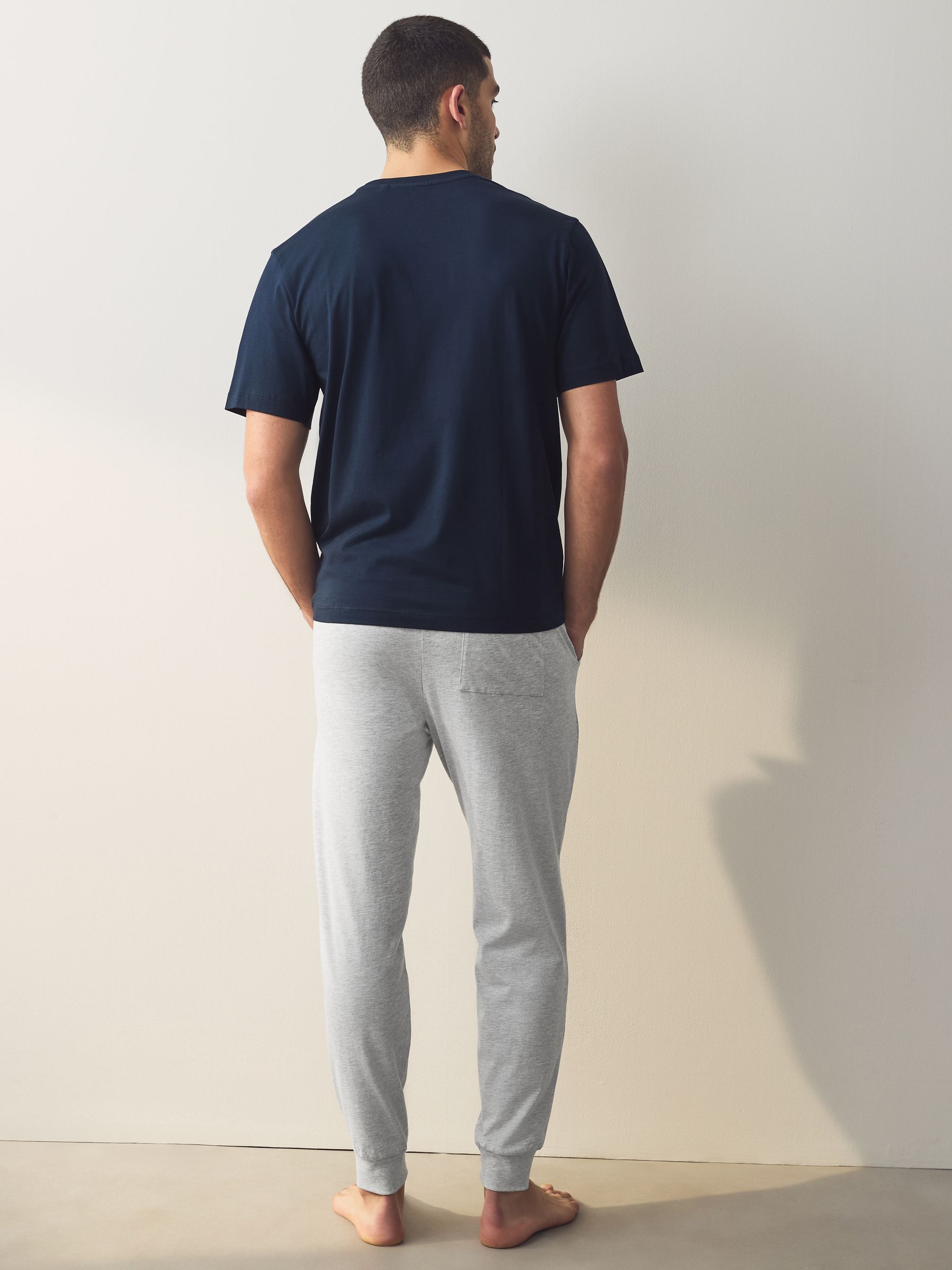 Marineblauw/gemêleerd grijs - Jersey pyjama