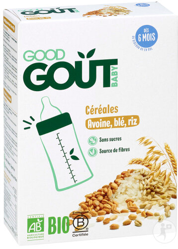 Good Goût Baby Céréales Avoine/Blé/Riz Bio 200g