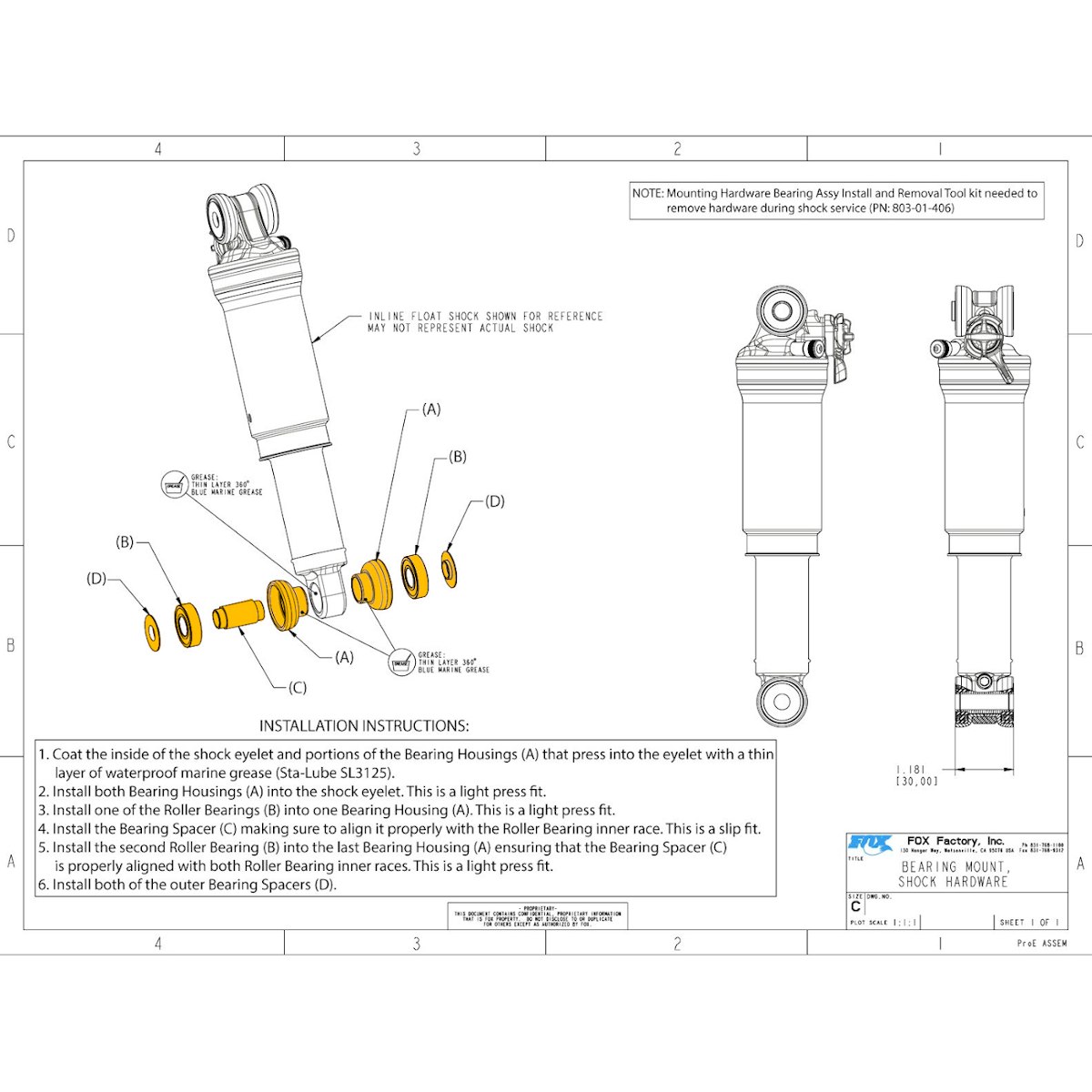 Fox Racing Shox Fox Mounting Hardware: Bearing Assy