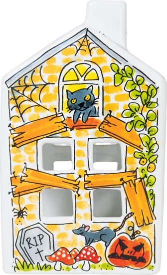 Blond Amsterdam waxinelichthouder Halloween 8 x 8 x 14 cm