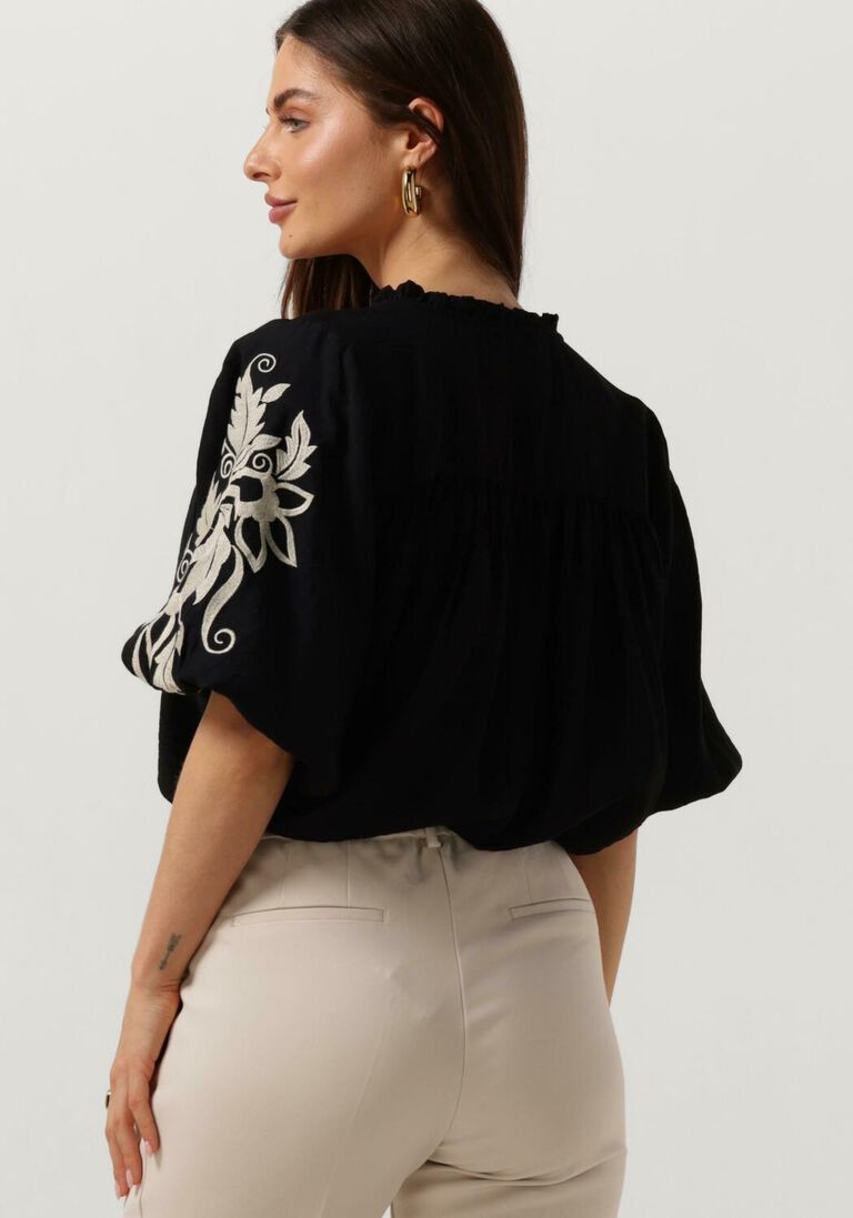 NUKUS zwarte nukus blouse tina blouse embroidery