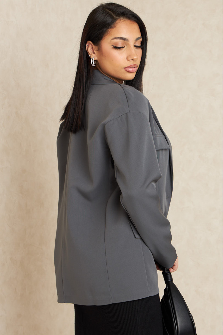 Blazer gris à poches