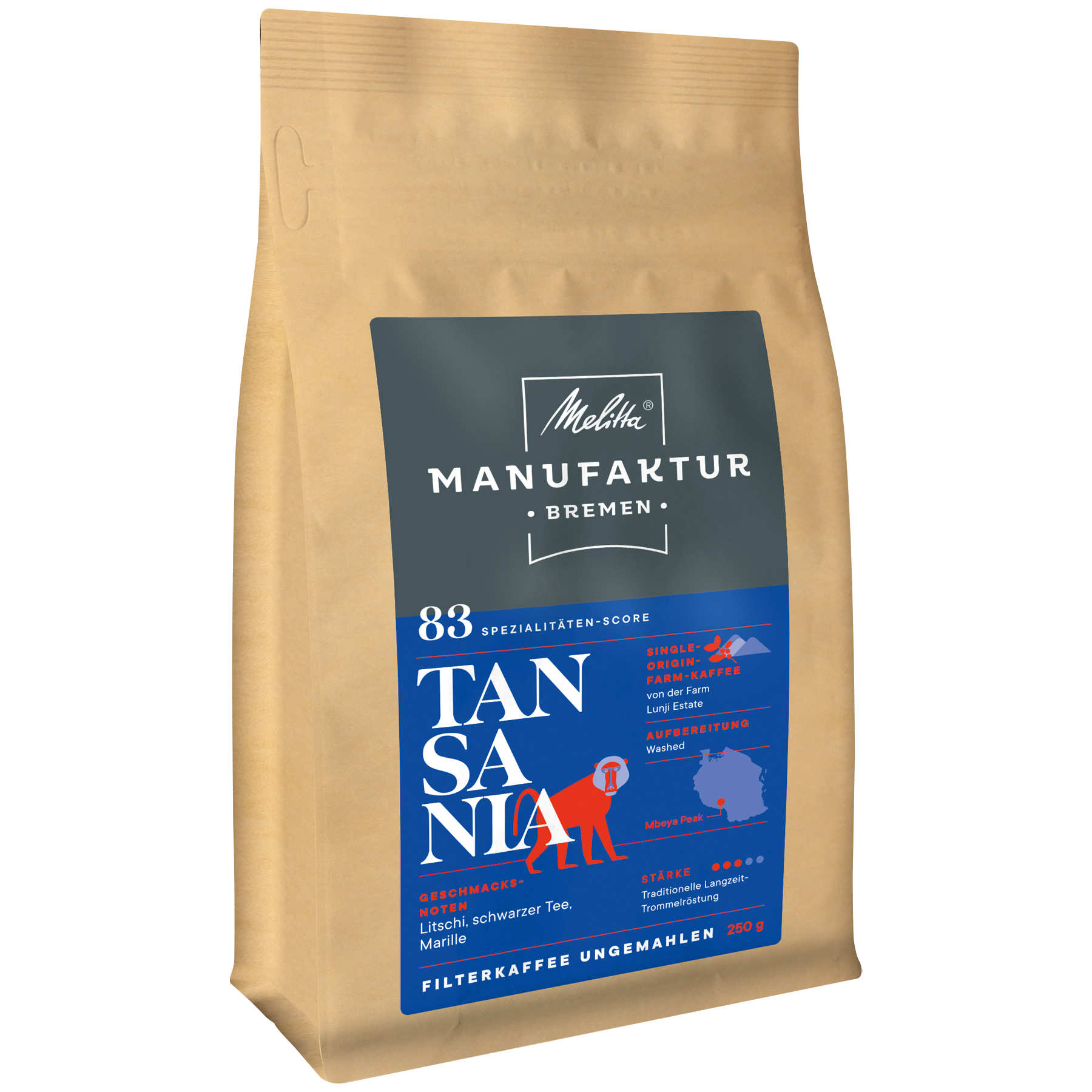 Melitta® Manufaktur-Kaffee Tansania|Kaffeebohnen 250g