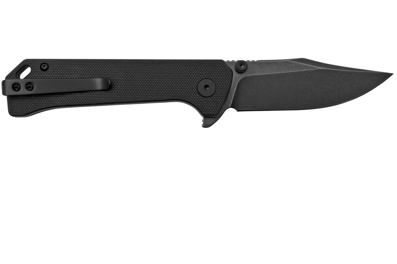 QSP Grebe QS147-C2, 14C28N zwart Clippoint zwart G10, zakmes