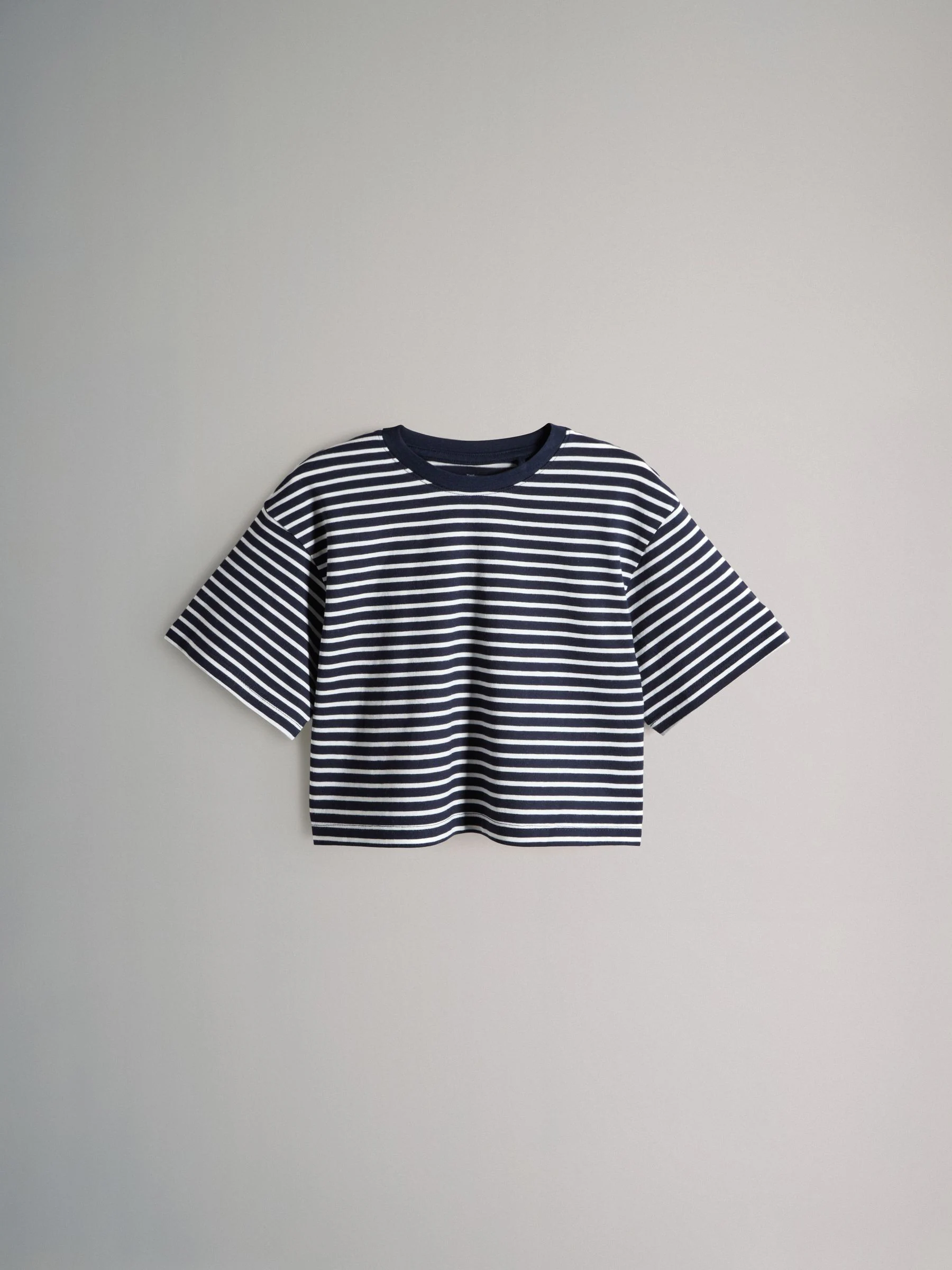 Marineblauw/grijs/wit - The Set 4 Pack Oversized Cropped Short Sleeve Heavyweight Cotton T-Shirts