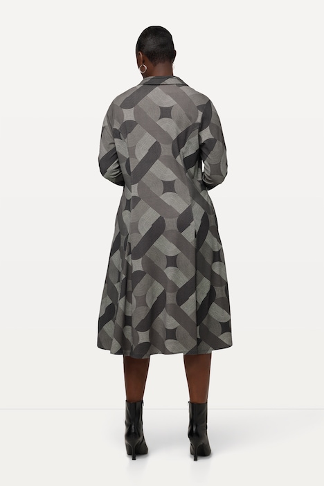 Midikleid, Punto di Roma, V-Ausschnitt, Langarm