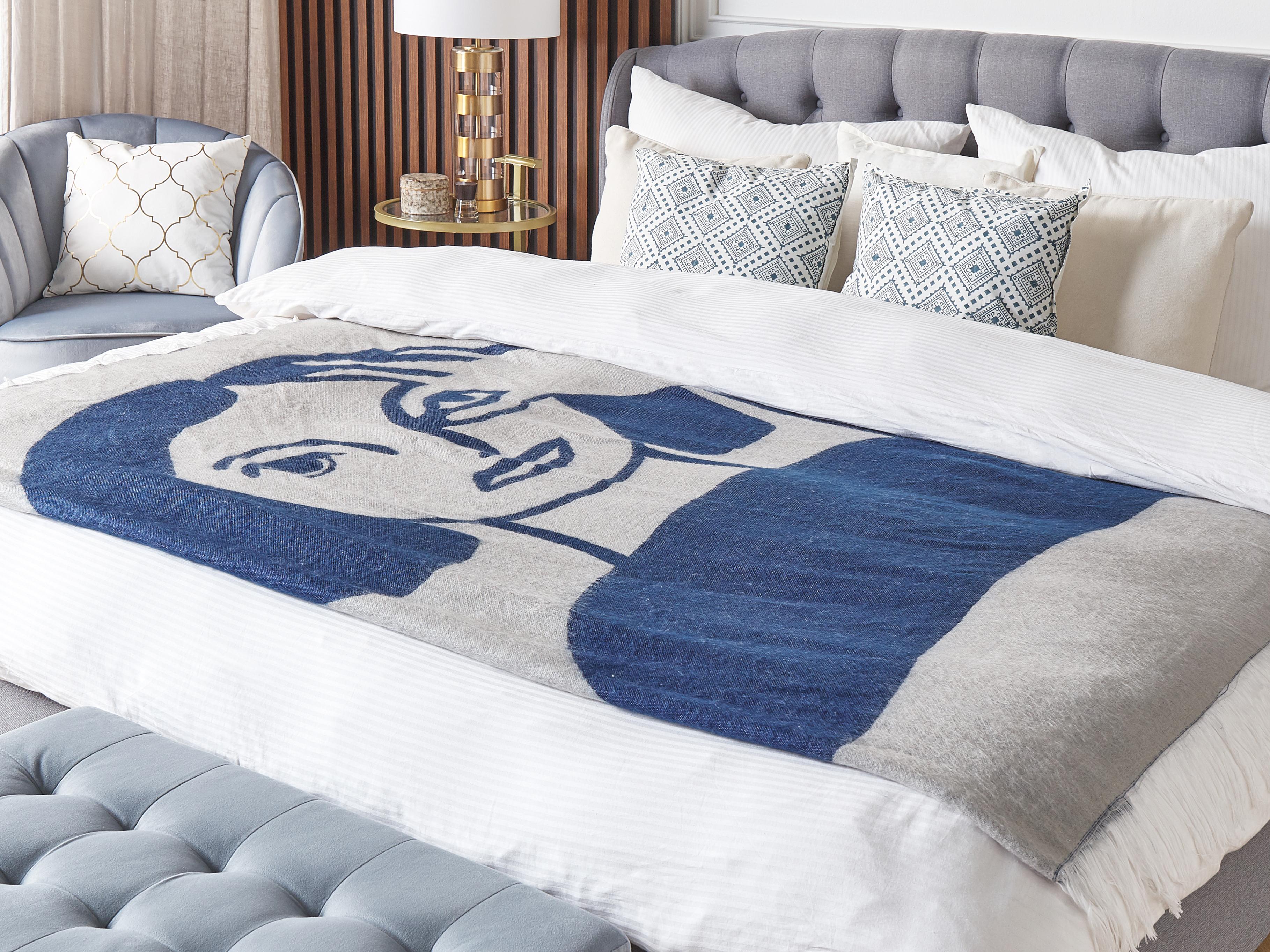 Plaid HALEDE 130 x 170 cm Blauw