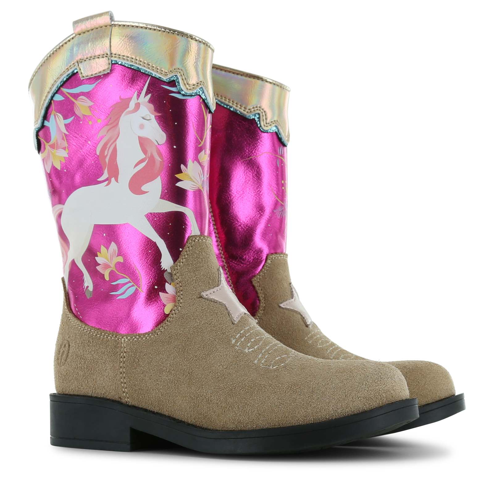 Shoesme metallic-roze cowboylaars Leer, Metallic, Microleer | Sale