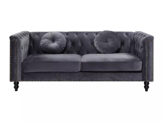 Canapé 3 places en velours TURNER - Anthracite