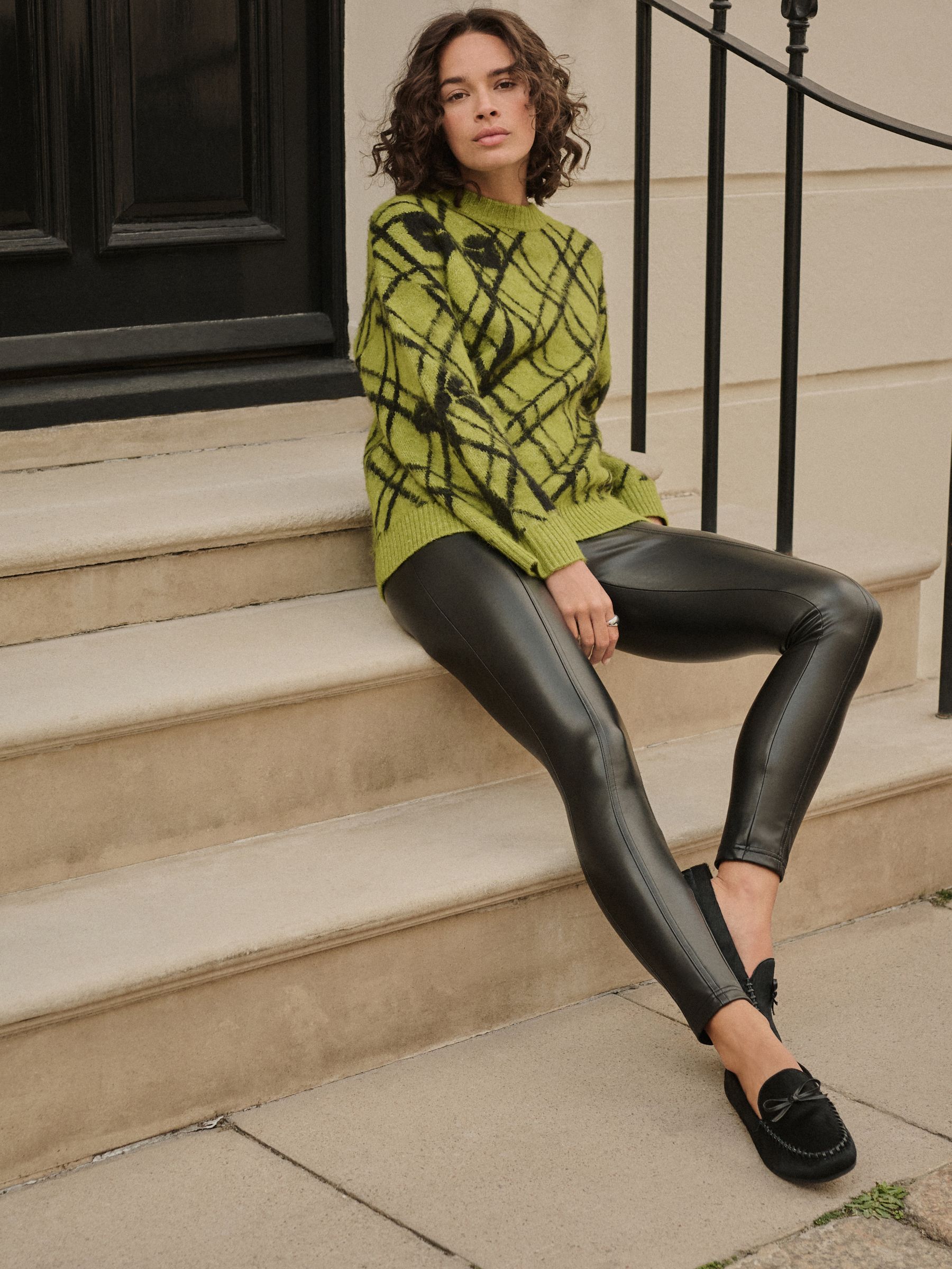 Zwart - Imitatieleren legging