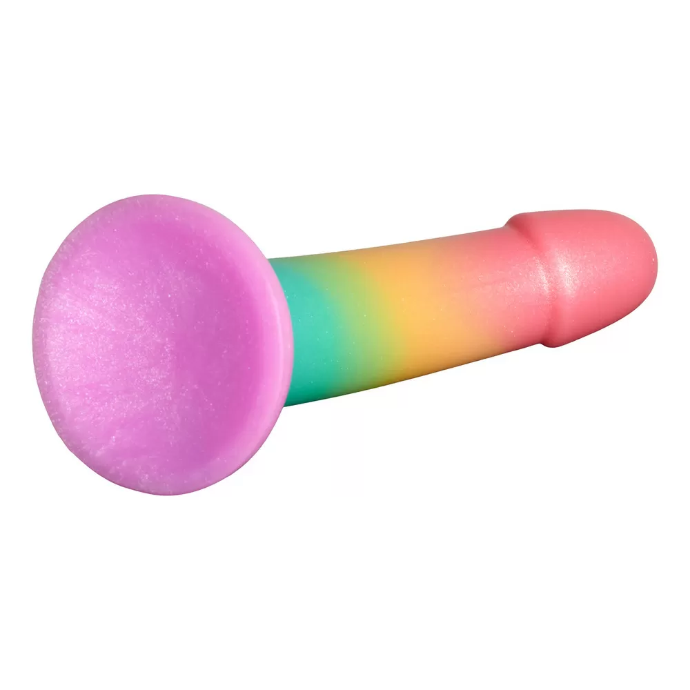 Baseks Silikone Dildo, Colour-Mix - 18 cm.