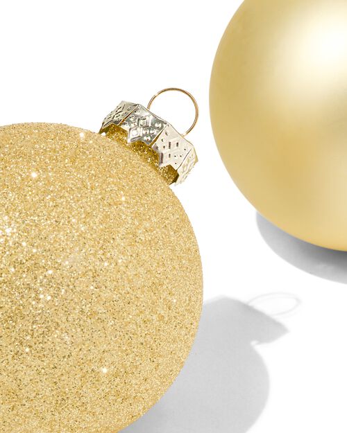 6 boules de Noël en verre doré Ø7 cm