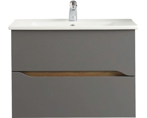 Pelipal Quickset 357 wastafelmeubel, BxHxD 72 x 51,3 cm x 44 cm, frontkleur: matgrijs, 357.017213