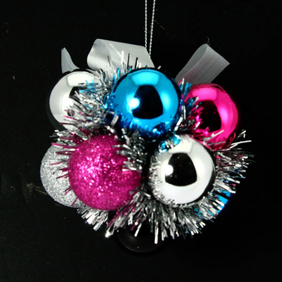 Atmosphera, Createur D'Interieur Atmosphera Fleur de Noël - Turquoise, fuchsia et noir