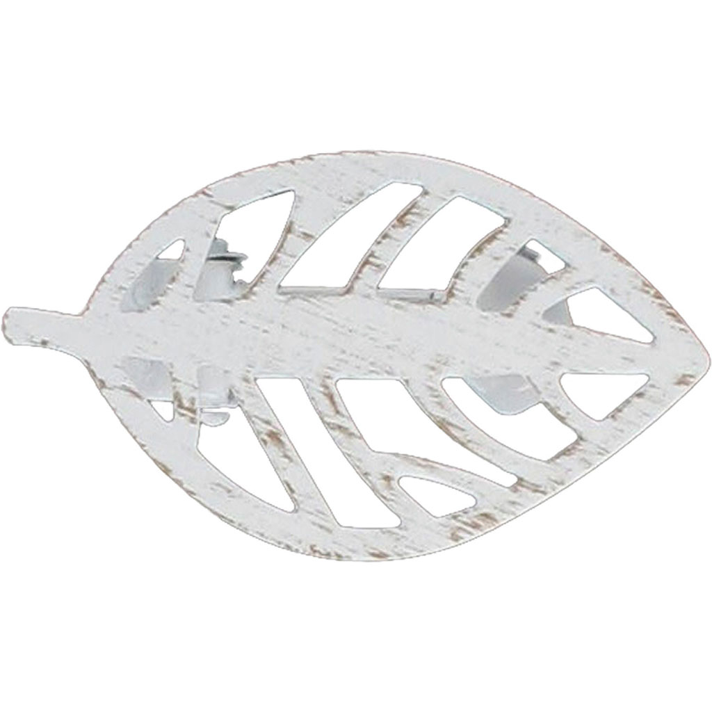Lot de 2 pinces rideaux CENTPARK métal blanc or