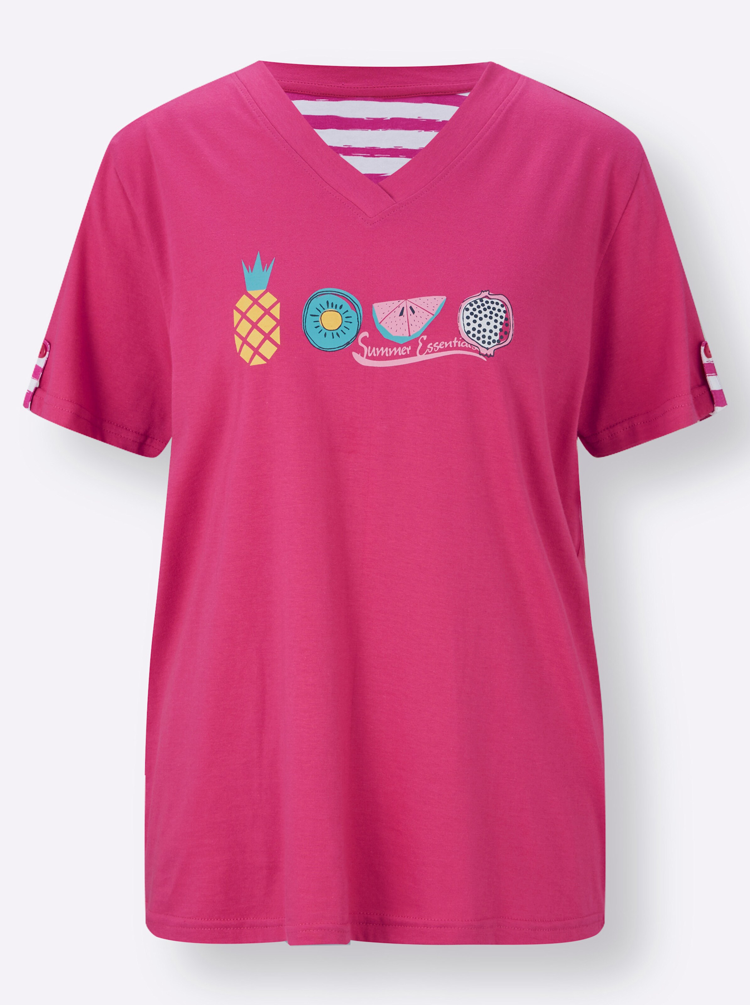 Comtessa Capri-Anzüge in fuchsia + fuchsia-geringelt